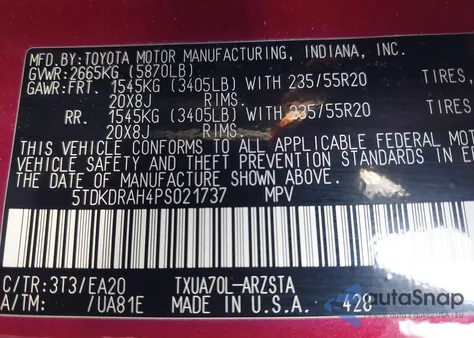 2023 Toyota Highlander Xse из США, поврежденный, VIN 5TDKDRAH4PS021737